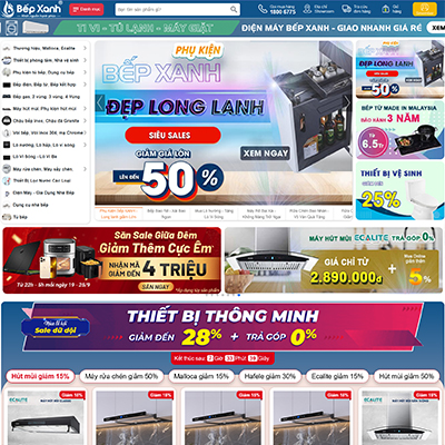 Bếp XANH - hệ thống siêu thị thiết bị nhà bếp