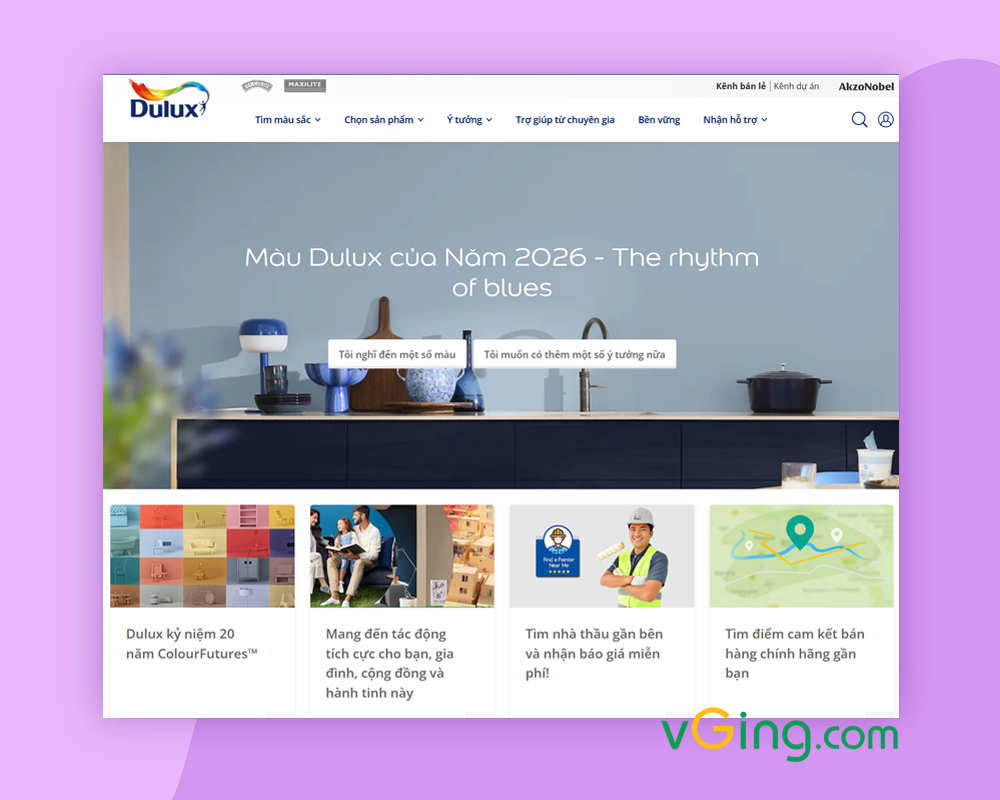 Điểm nổi bật của dịch vụ thiết kế website bán sơn tại VGING