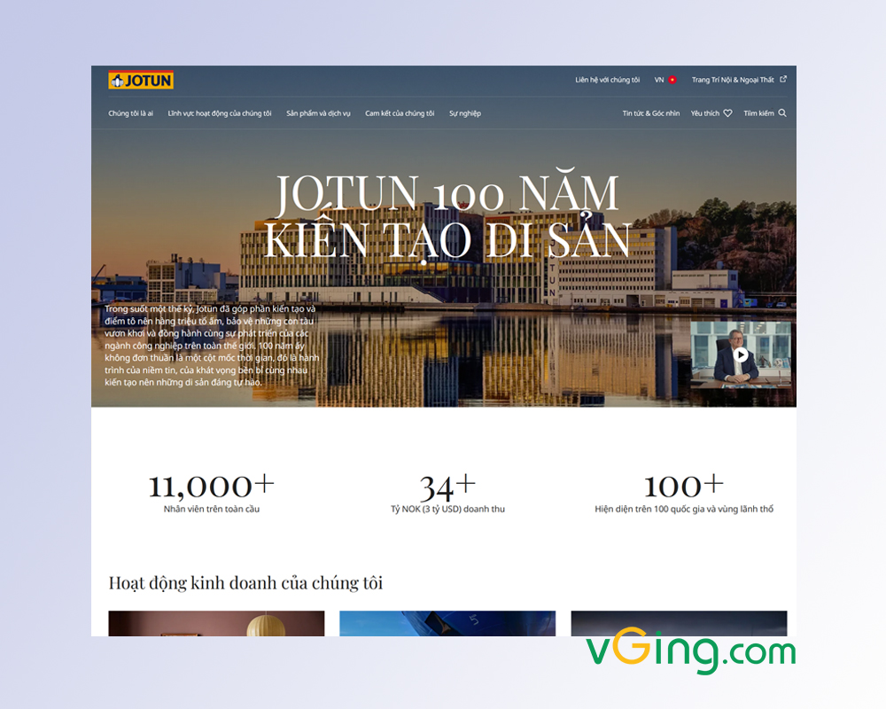 Quy trình thiết kế website bán sơn tại VGING